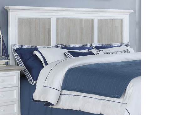 Madison Avenue Tradewinds Antique White & French Gray Queen Headboard