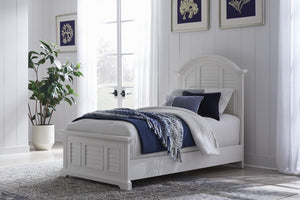 American Woodcrafters Heritage Coast Coastal White Twin Arched Panel Complete Bed