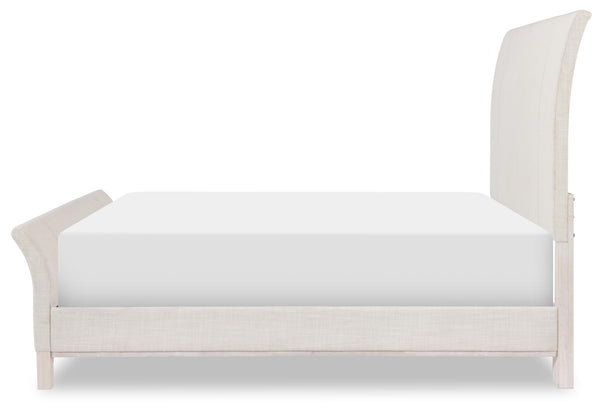 Legacy Classic Trisha Yearwood Harmony King Upholstered Sleigh Headboard in Prelude Frost & Dorel Asbury Oyster