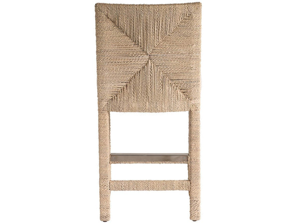 Universal Oasis Coastal Living 32-Inch Upholstered Abaca Counter Chair in Nomad Snow Fabric & Natural Abaca Fiber