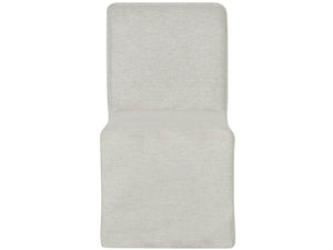 Universal Oasis Coastal Living Mainsail Upholstered Dining Side Chair with Casters in Nomad Snow