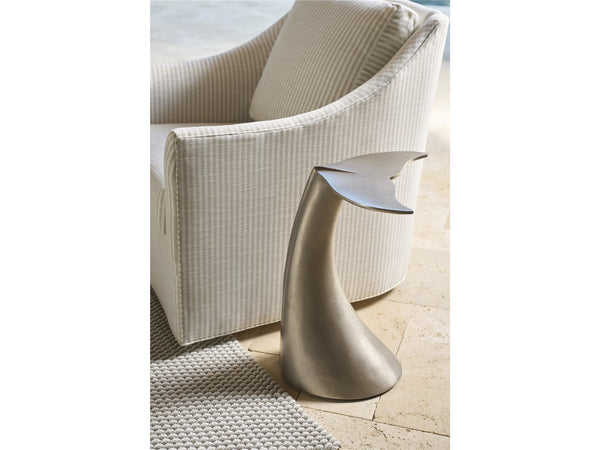 Universal Furniture Coastal Living Oasis Whale Tale Accent Table in Antique Nickel
