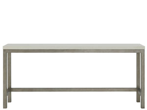 Universal Furniture Coastal Living Oasis Quartz Top Console Table & Stools Set in Nomad Snow & Nickel