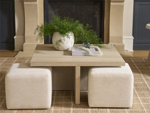 Universal Furniture Coastal Living Oasis Cocktail Table with Ottomans in Nomad Snow & Dockside