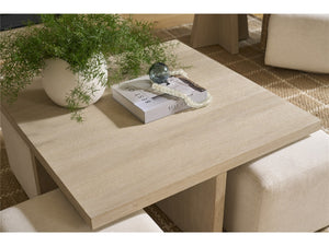 Universal Furniture Coastal Living Oasis Cocktail Table with Ottomans in Nomad Snow & Dockside