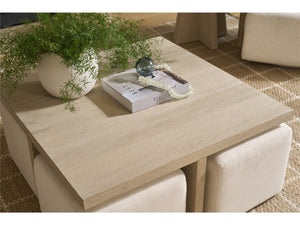 Universal Furniture Coastal Living Oasis Cocktail Table with Ottomans in Nomad Snow & Dockside