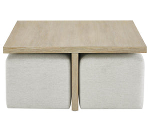 Universal Furniture Coastal Living Oasis Cocktail Table with Ottomans in Nomad Snow & Dockside
