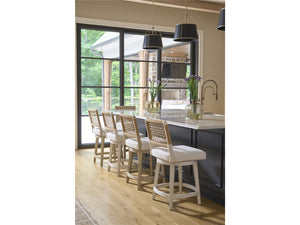 Universal Furniture Coastal Living Oasis Nomad Snow Swivel Counter Stool in Shoreline