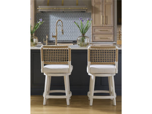 Universal Furniture Coastal Living Oasis Nomad Snow Swivel Counter Stool in Shoreline