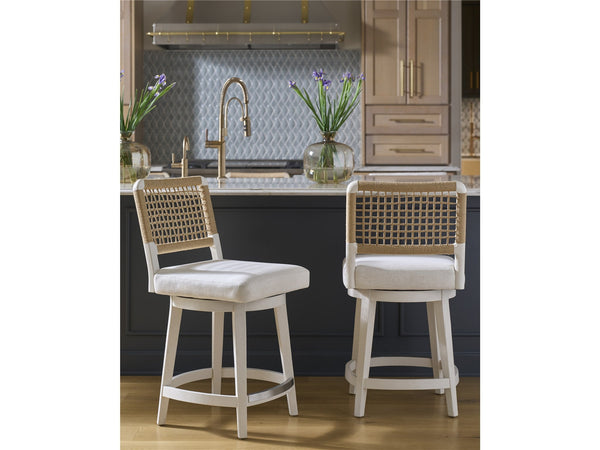 Universal Furniture Coastal Living Oasis Nomad Snow Swivel Counter Stool in Shoreline