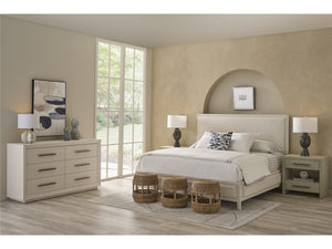 Universal Furniture Coastal Living Home Tidal White Rattan Upholstered King Headboard