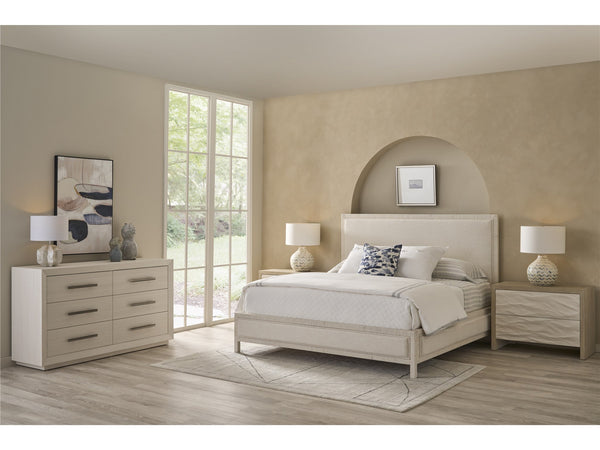 Universal Furniture Coastal Living Home Tidal White Rattan Upholstered King Headboard