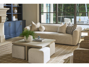 Universal Furniture Coastal Living Oasis Cocktail Table with Ottomans in Nomad Snow & Dockside