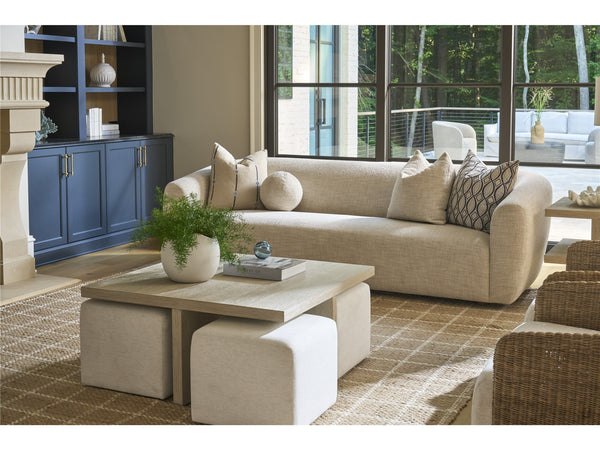 Universal Furniture Coastal Living Oasis Cocktail Table with Ottomans in Nomad Snow & Dockside