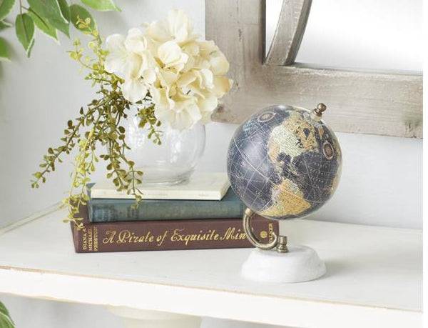 UMA Home Decor Black Marble Globe