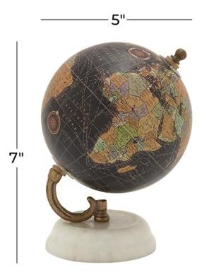 UMA Home Decor Black Marble Globe