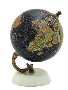 UMA Home Decor Black Marble Globe