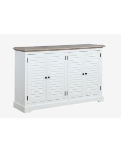 Madison Avenue Plantation White Credenza with French Grey Top