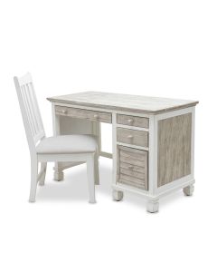 Seawinds Islamorada Clean White & Grey Desk & Chair Set