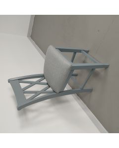 John Thomas Upholstered Stool in Smoke & Phoebe Slate