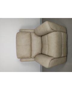 Flexsteel Henry Beige Leather Power Recliner with Power Headrest & Lumbar