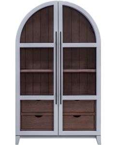 Furniture Source International Breya Accent Bookcase Cabinet in Vanilla