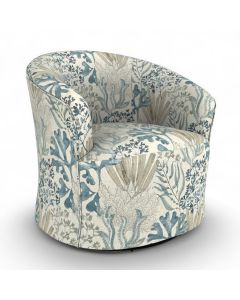 Best Home Kahlari Ocean Fabric Swivel Glider Barrel Chair