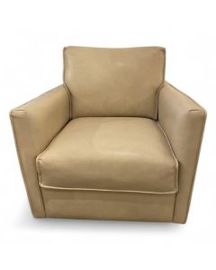Softline Swivel Chair in Leather Dutton Ivory