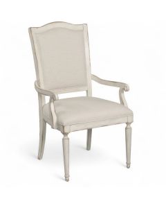 American Drew Creme Upholstered Dining Armchair