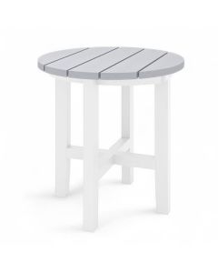 Sopoly Destin White & Heron Gray 18 Inch Round Outdoor Side Table