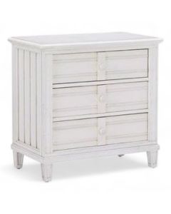 Palmetto Home Cane Bay White 3-Drawer Nightstand