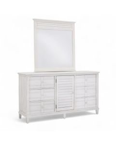 Palmetto Home Cane Bay White 6-Drawer 1-Door Dresser