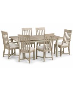 American Drew Litchfield Cottage Country Dining Table with 4 Upholstered Cushion Chairs & 2 Armchairs