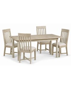 American Drew Litchfield Cottage Country Dining Table with 4 Upholstered Cushion Side Chairs