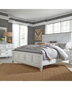 Liberty Furniture Complete King Bedroom Set Panel Bed, Dresser & Mirror Allyson Park
