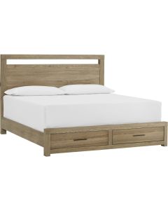 Aspen Home Modern Loft Queen Panel Storage Bed With USB in Modern Khaki