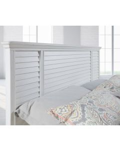 Palmetto Home Cane Bay King Louvered Bed in White Finish