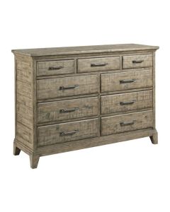 Kincaid Plank Road Westwood 9-Drawer Bureau Dresser in Stone