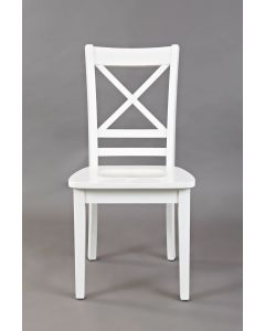 Jofran Simplicity X-Back Side Chair in Paperwhite