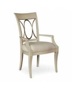 American Drew Lenox Alabaster Chalon Cream Arm Dining Chair