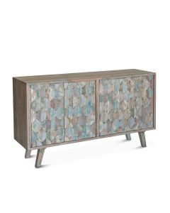 Home Trends Design Ibiza Vintage Teal Reclaimed Wood Sideboard