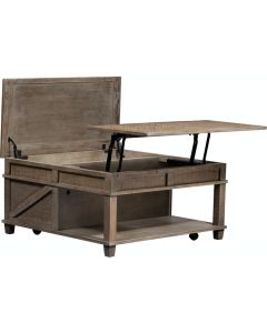 Liberty Furniture Parkland Falls Weathered Taupe Square Lift-Top Cocktail Table