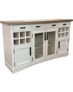 Parker House Americana Modern 66 Inch Buffet Server with Quartz Insert in Cotton Finish
