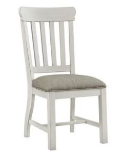 Intercon Drake Two-Toned Rustic White & French Oak Dining Slat Back Side Chair