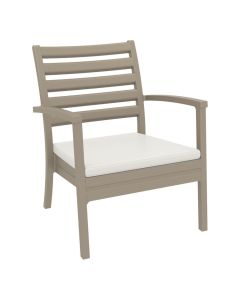 Compamia Artemis XL Club Chair Taupe with Sunbrella Natural Cushions
