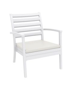 Compamia Artemis XL Club Chair White with Sunbrella Natural Cushions