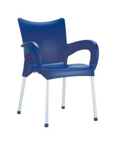 Compamia Romeo Resin Dining Arm Chair Dark Blue