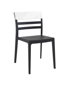 Compamia Moon Dining Chair Black Transparent Clear