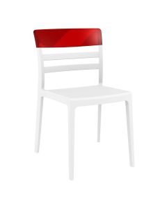 Compamia Moon Dining Chair White Transparent Red