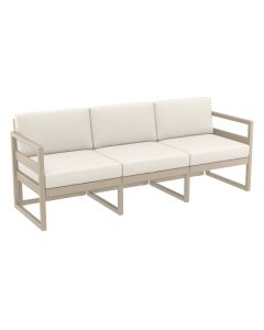 Compamia Mykonos Patio Sofa Taupe with Sunbrella Natural Cushion